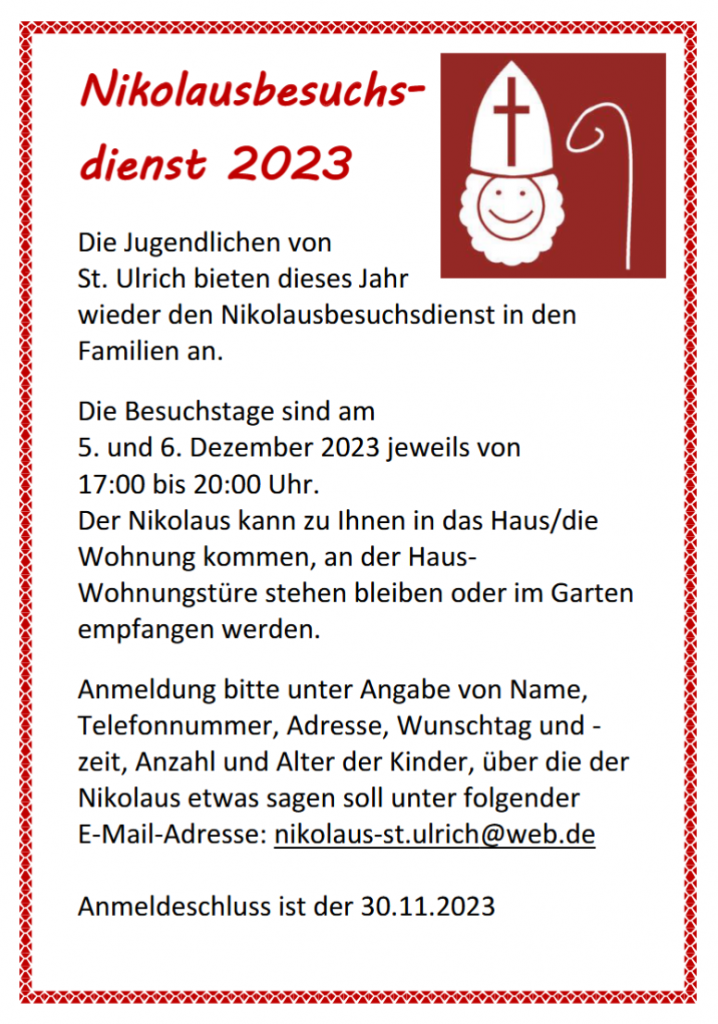 Nikolausbesuchsdienst 2023